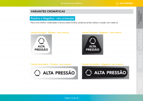 Kit de Normas Gráficas Alta Pressão - Página com variante positivo / negativo